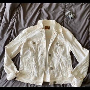 White distressed jean jacket
